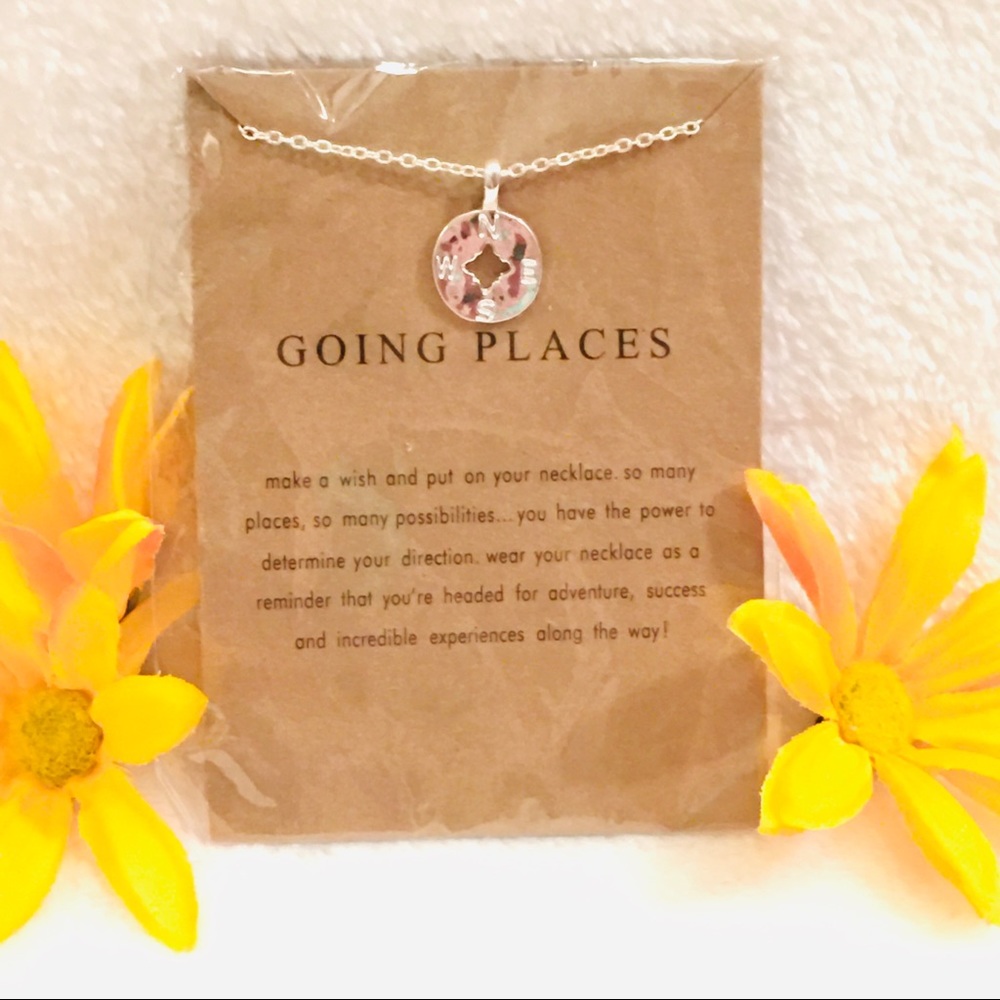 Inspirational “Going Places” Compass Necklace